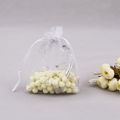 Organza Bags Silver Stamped Butterfly Wedding Favor Drawstring Jewelry Gift Bags