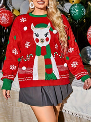 Casual Sweater Women's Plus Graphic Print Jumper