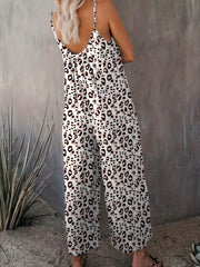 Leopard Print Cami Jumpsuit with Pockets