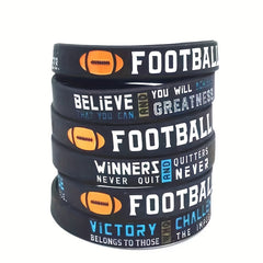 Football Rugby Believe You Can Victory Never Give Up Silicone Wristband