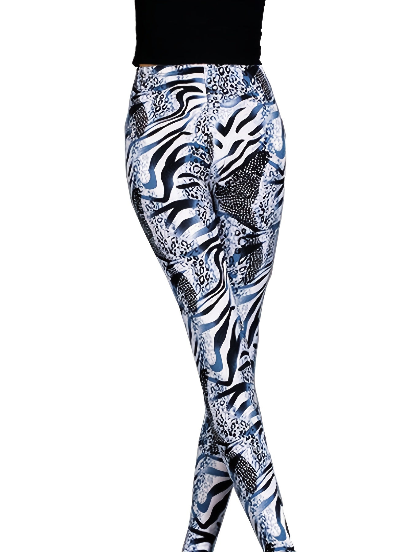 Leopard Print Skinny Leggings Stretchy Casual Leggings Women's Clothing
