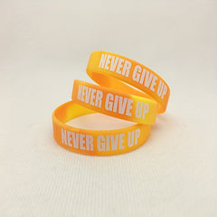 5Pcs Never Give Up Motivational Silicone Bracelet Fitness Wristband