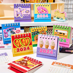 Small Desk Calendar Desktop Paper Stand Daily Table Planner Yearly