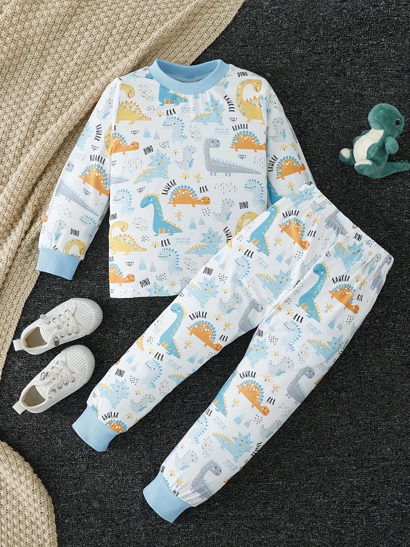 Boys Dino Pajamas Set Toddler Loungewear 2pcs