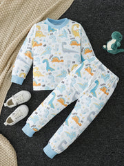Boys Dino Pajamas Set Toddler Loungewear 2pcs