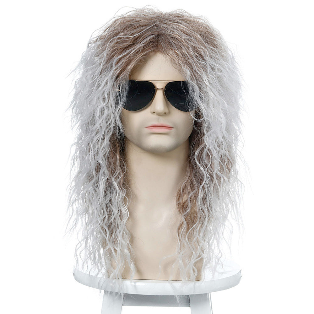 Men's Curly Rock Party Halloween Anime Dress Up Wig