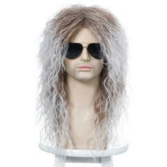 Men's Curly Rock Party Halloween Anime Dress Up Wig