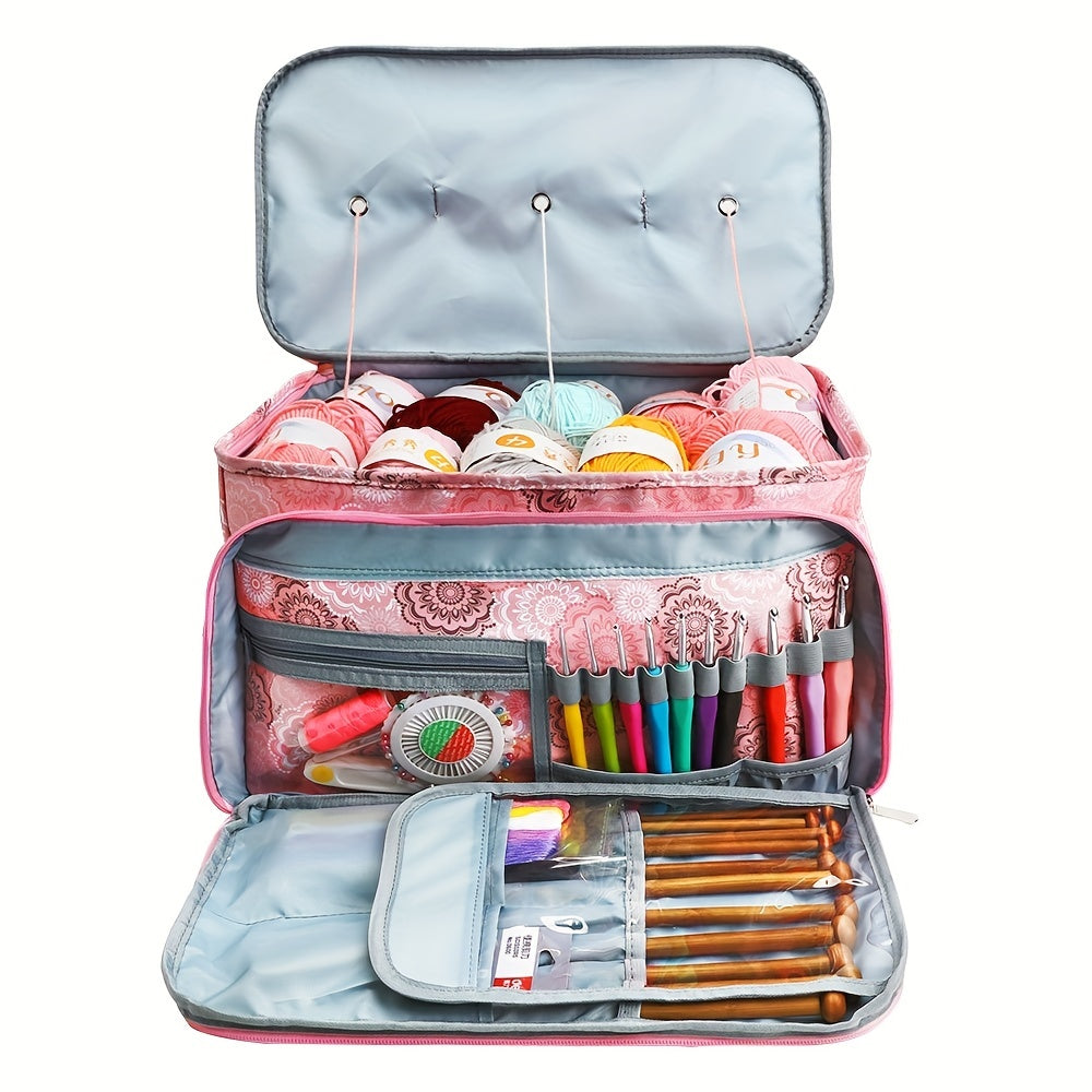 Knitting Needle Storage Box Portable Yarn Tote Bag Yarn Storage Bag DIY Supplies