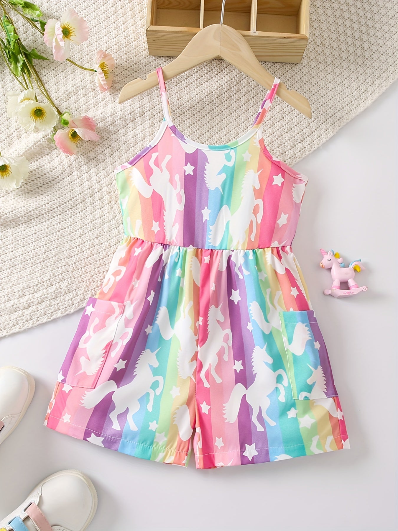 Girls' Unicorn Print Cami Jumpsuit