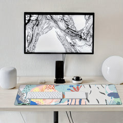 Abstract Art Mouse Pad for Office Laptop, Non-Slip Rubber Base - 35.4in x 15.7in