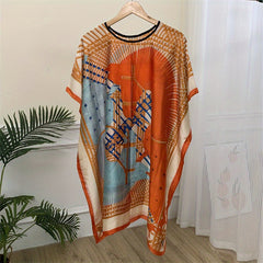 Satin Pullover Shawl Large Thin Windproof Sunscreen Wrap for Women