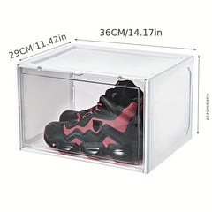 Transparent Shoe Box Plastic Magnetic Door Acrylic Dustproof Shoes Storage