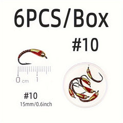 15pcs Brass Bead Head Flies for Trout Fishing Ice Fishing Fly
