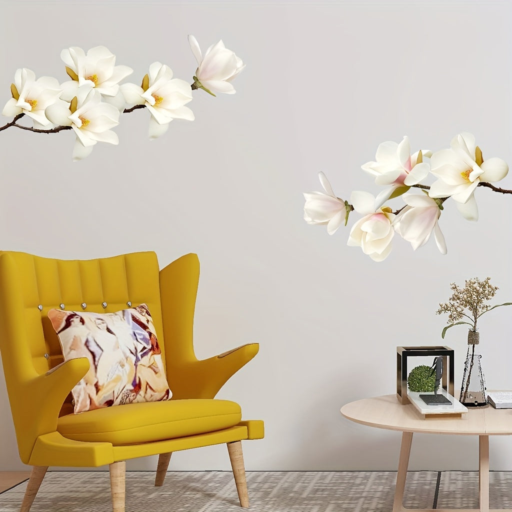 2pcs Orchid Wall Stickers PVC Self Adhesive Removable Living Room Bedroom