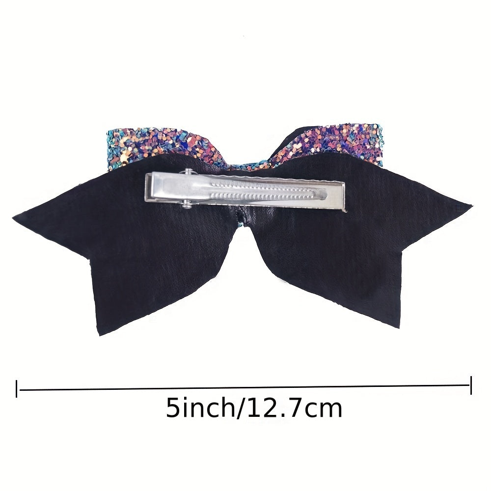 6pcs Glitter Bow Hair Clips for Baby Girls