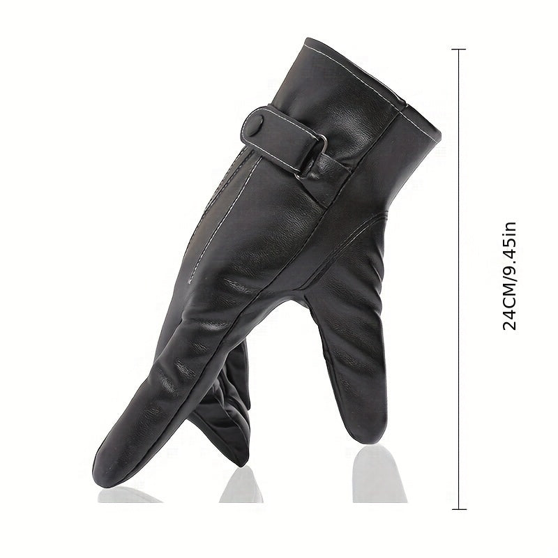 Waterproof Touch Screen PU Leather Gloves For Men And Women