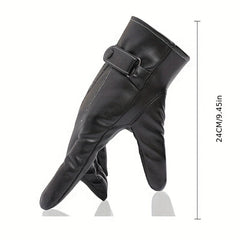 Waterproof Touch Screen PU Leather Gloves For Men And Women