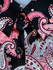 Women's Plus Paisley Floral Print Long Sleeve Boho Blouse