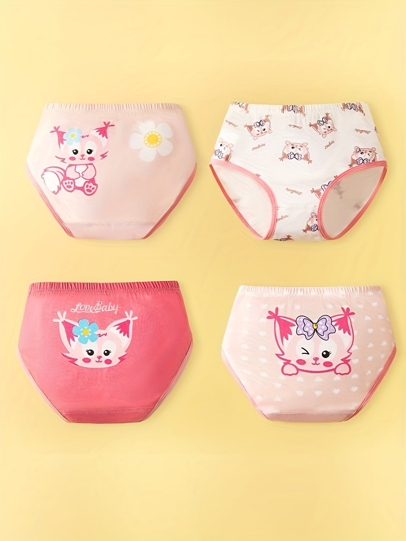 Girl's Triangle Panties, Elastic Waist Shorts