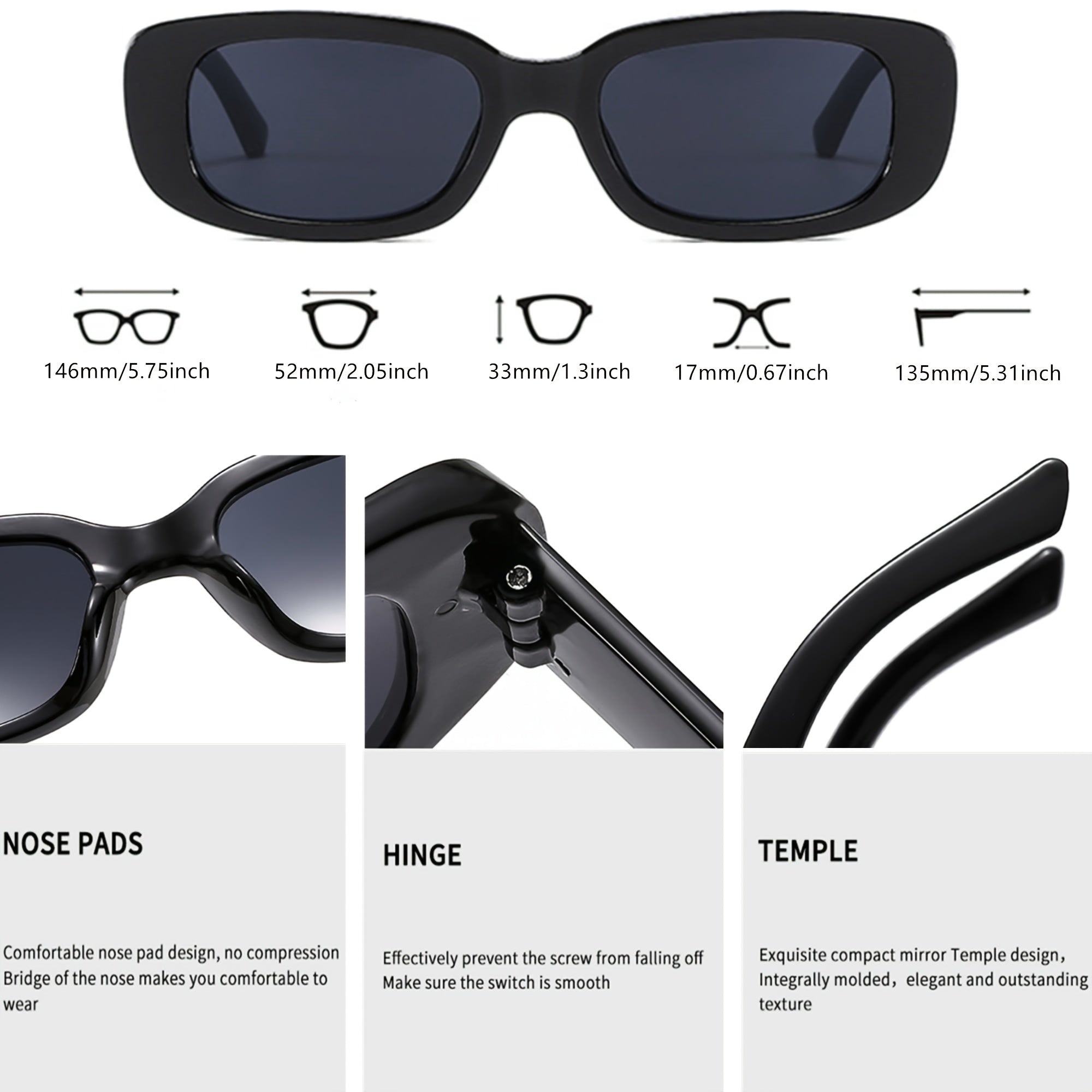 Rectangular Frame Sunglasses Vintage Candy Y2K Glasses UV400
