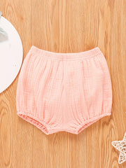 Baby Girl's Casual Plain Cotton Shorts Elastic Waist
