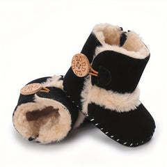 Baby Girls Soft Warm Plus Fleece Boots for Autumn and Winter