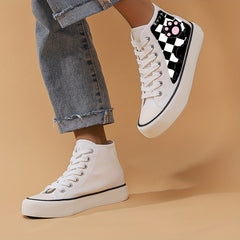 Cat Paw & Checkerboard High Top Sneakers