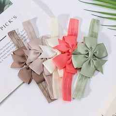 5pcs Set Bowknot Hairbands Soft Nylon Headbands for Baby Girls