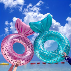 Mermaid Inflatable Swimming Ring Transparent Adult Pool Beach Party Water Toy