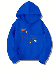 Duck Leader Graphic Hoodie Girls Long Sleeve Sweatshirt