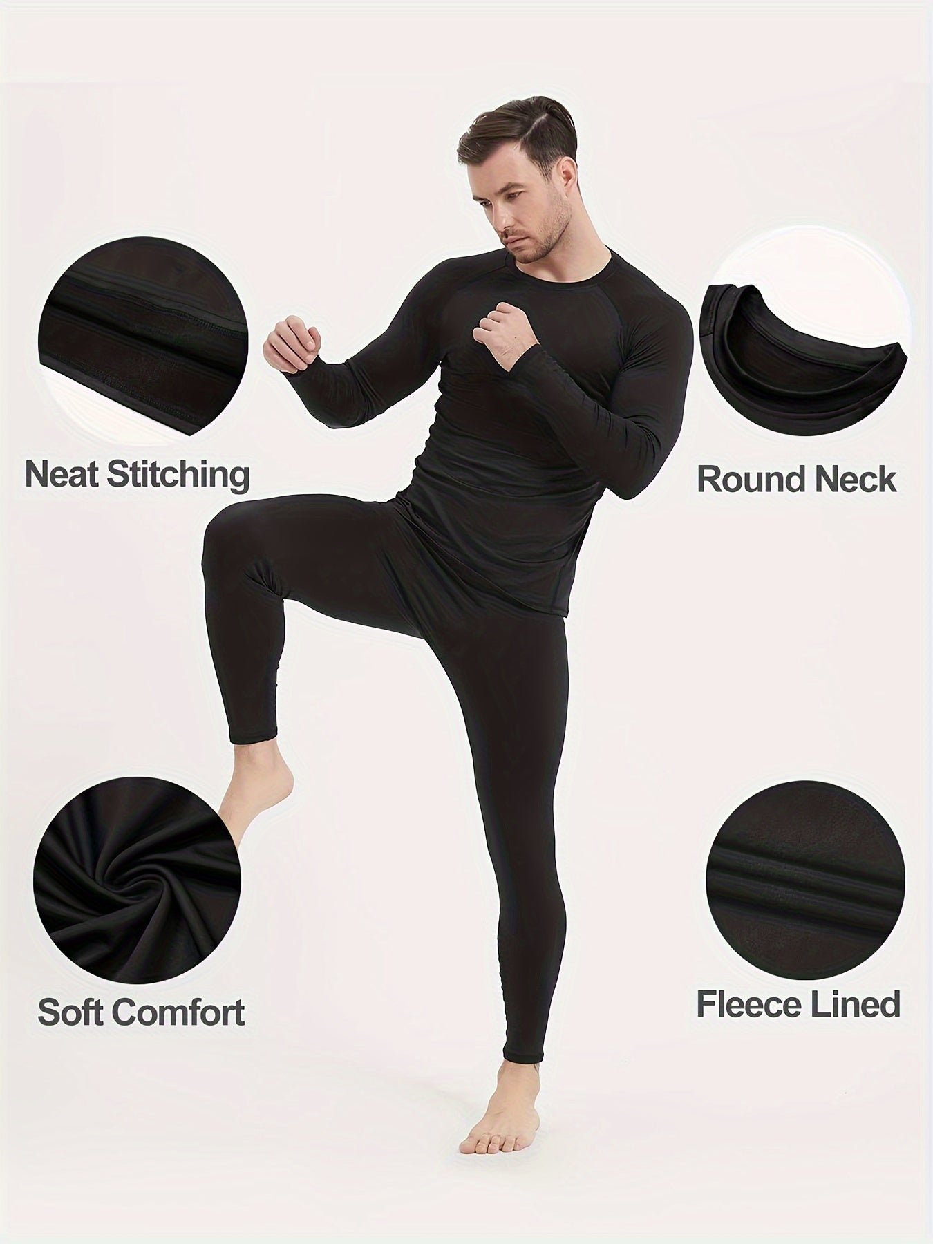 4 Pack Men's Thermal Compression Pants Fleece Lined Sports Tights