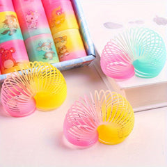 24pcs Mini Plastic Rainbow Circle Cartoon Spring Circle Party Gift