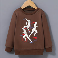 Sports Man Print Boys Sweatshirt Crew Neck Tops Kids Clothing