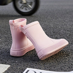 Solid Rain Boots Casual Short Boots Women's Waterproof Rain Boots