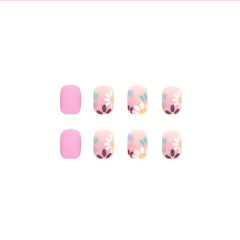 24pcs Colorful Daisy Flower Press On Nails Matte Acrylic Stick On Nails