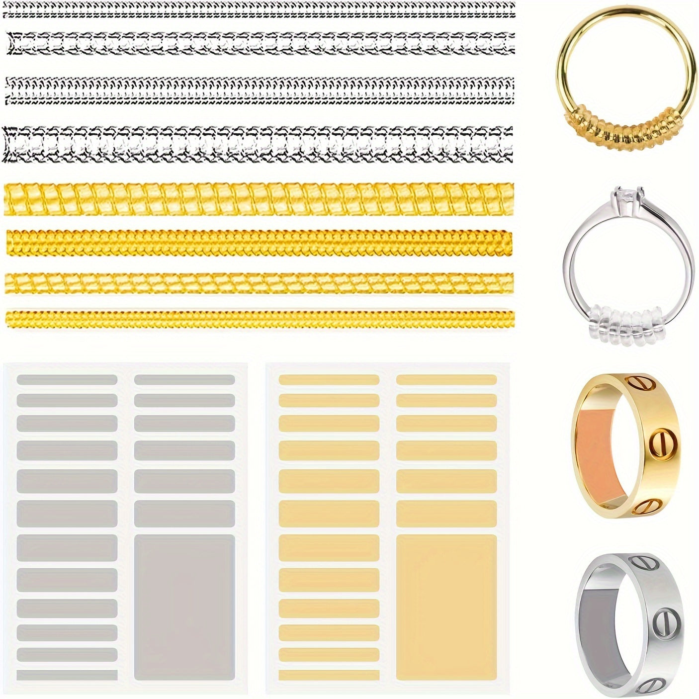 46pcs Invisible Ring Size Adjuster For Loose Rings Male And Female