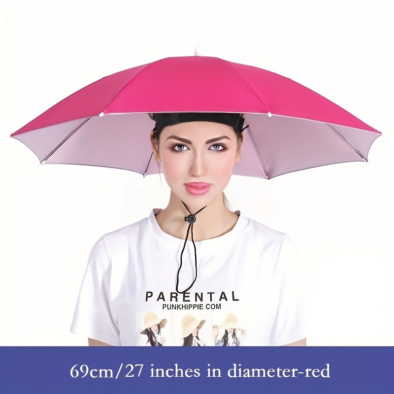 27in Hat Umbrella Rain or Shine Fishing Elastic Band Lightweight