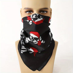Men's Skull Print Square Scarf