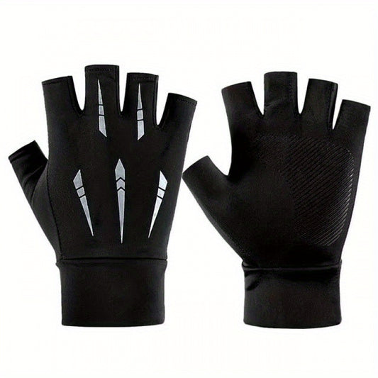 Men's Summer Sunscreen Gloves Thin Breathable Non-Slip Ice Silk