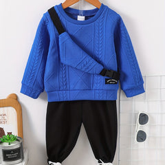 Jacquard Boy's 3pcs Sweatshirt Set Casual Outfit
