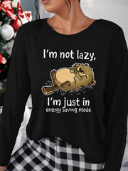 Women's Long Sleeve Lounge Top - Crew Neck Sleepwear