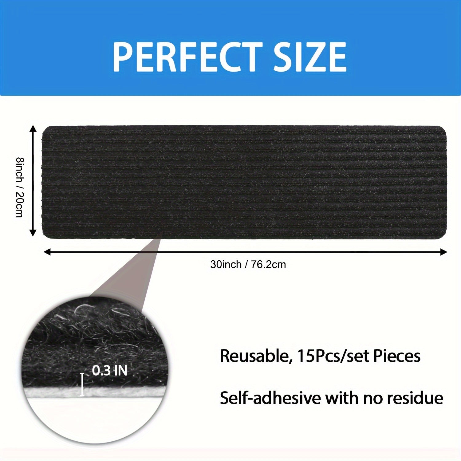 15pcs Non Slip Carpet Stair Treads for Wooden Steps