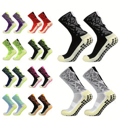 Non slip Silicone Bottom Football Socks Breathable Athletic Mid-calf Socks