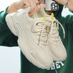 Men's Chunky Lace-Up Sneakers Non-Slip Durable Shoes