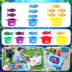 Toddler Fishpond Cloth Fishing Toy Set Safe Polyester Fiber Fish Game