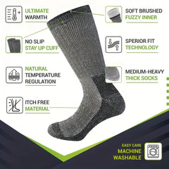 Men's Sports Wool Socks - Shock Absorbing & Wear Resistant