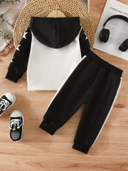 2pcs Block Outfit Long Sleeve Toddler Baby Sports Casual Suit