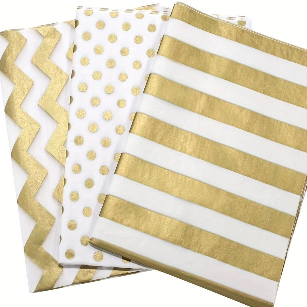 10 Sheets Golden Silvery Wrapping Paper 20x26inch