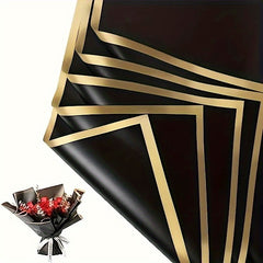 Flower Wrapping Paper Golden Edge Jelly Film Bouquet Packaging