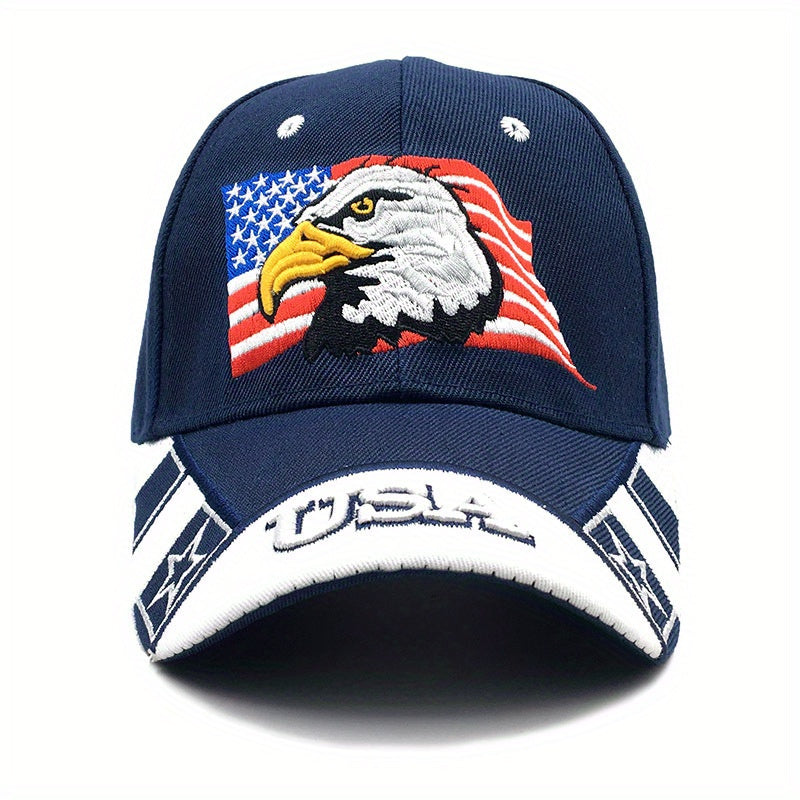 Eagle American Flag Embroidered Baseball Cap Sun Protection Trucker Hat